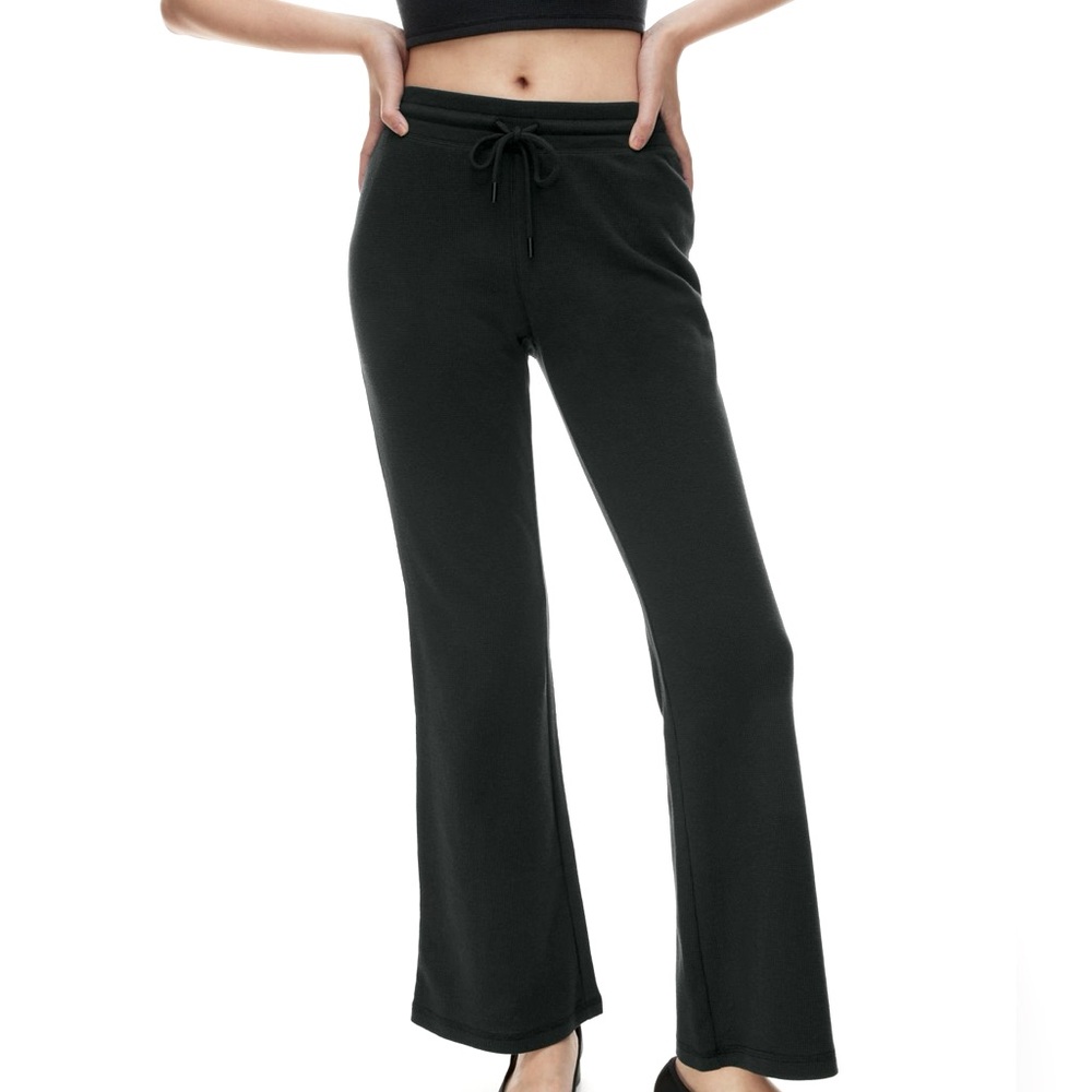Aritzia Black Waffle Pant